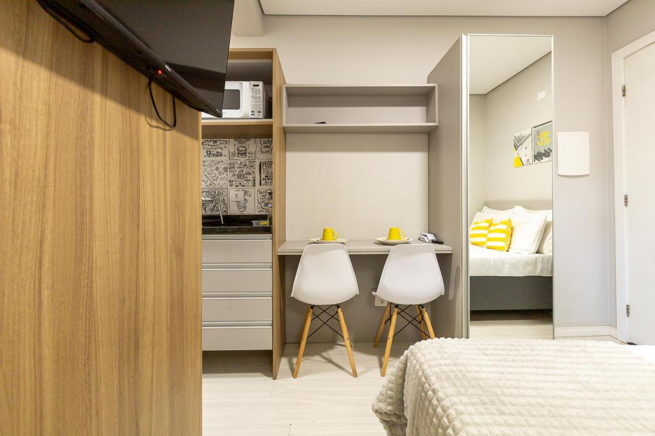 09- Studio Lindamente Decorado! Ideal Para Casal!!! 库里提巴 外观 照片