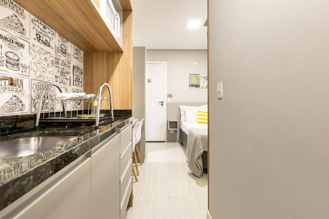 09- Studio Lindamente Decorado! Ideal Para Casal!!! 库里提巴 外观 照片