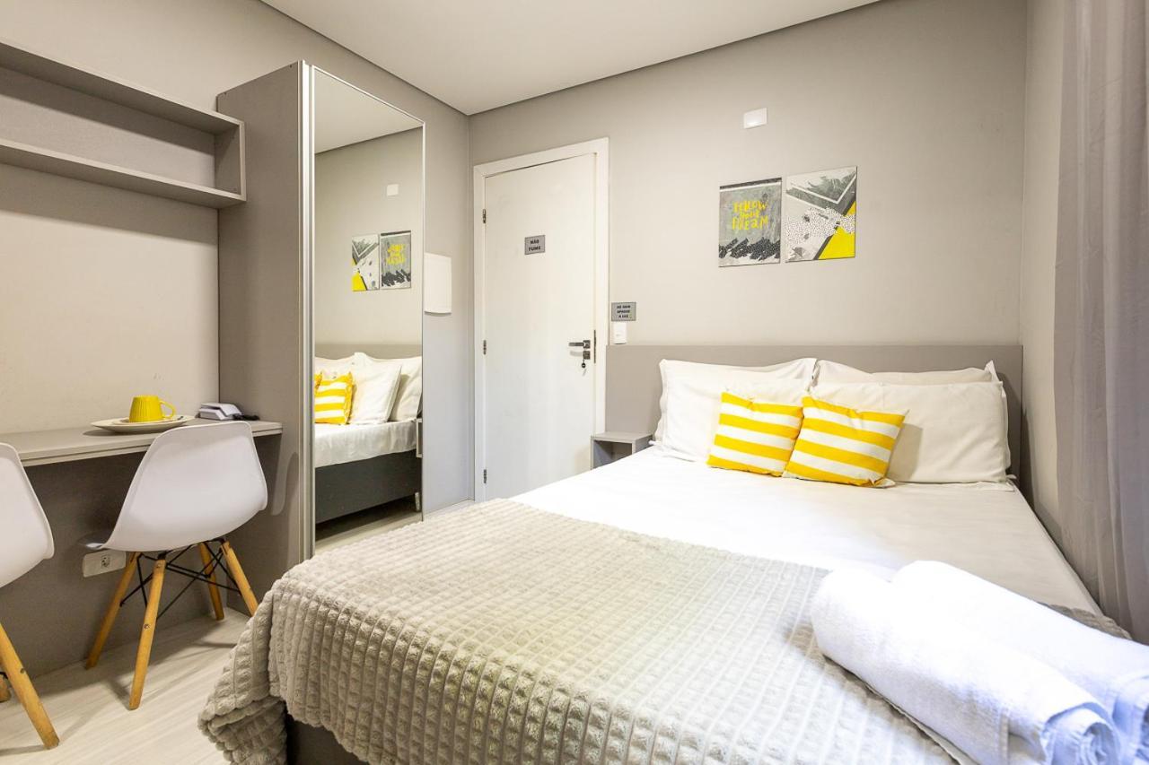 09- Studio Lindamente Decorado! Ideal Para Casal!!! 库里提巴 外观 照片